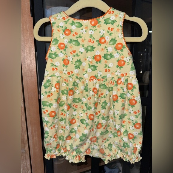 1990s Vintage Miniwear bubble romper baby girl limes lemons fruits print ruffles - Picture 4 of 6